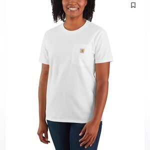 Carhartt Women's Solid Loose-Fit Heavyweight Work T-Shirt white size small